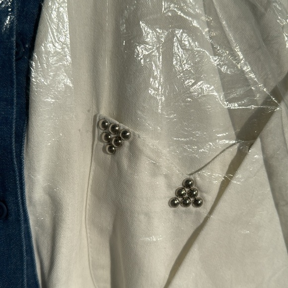 Spencer Creations Tucson AZ Vintage 90s Contrast Medium Denim Button Up - Picture 3 of 15